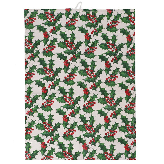 Gisela Graham Holly Cotton Tea Towel