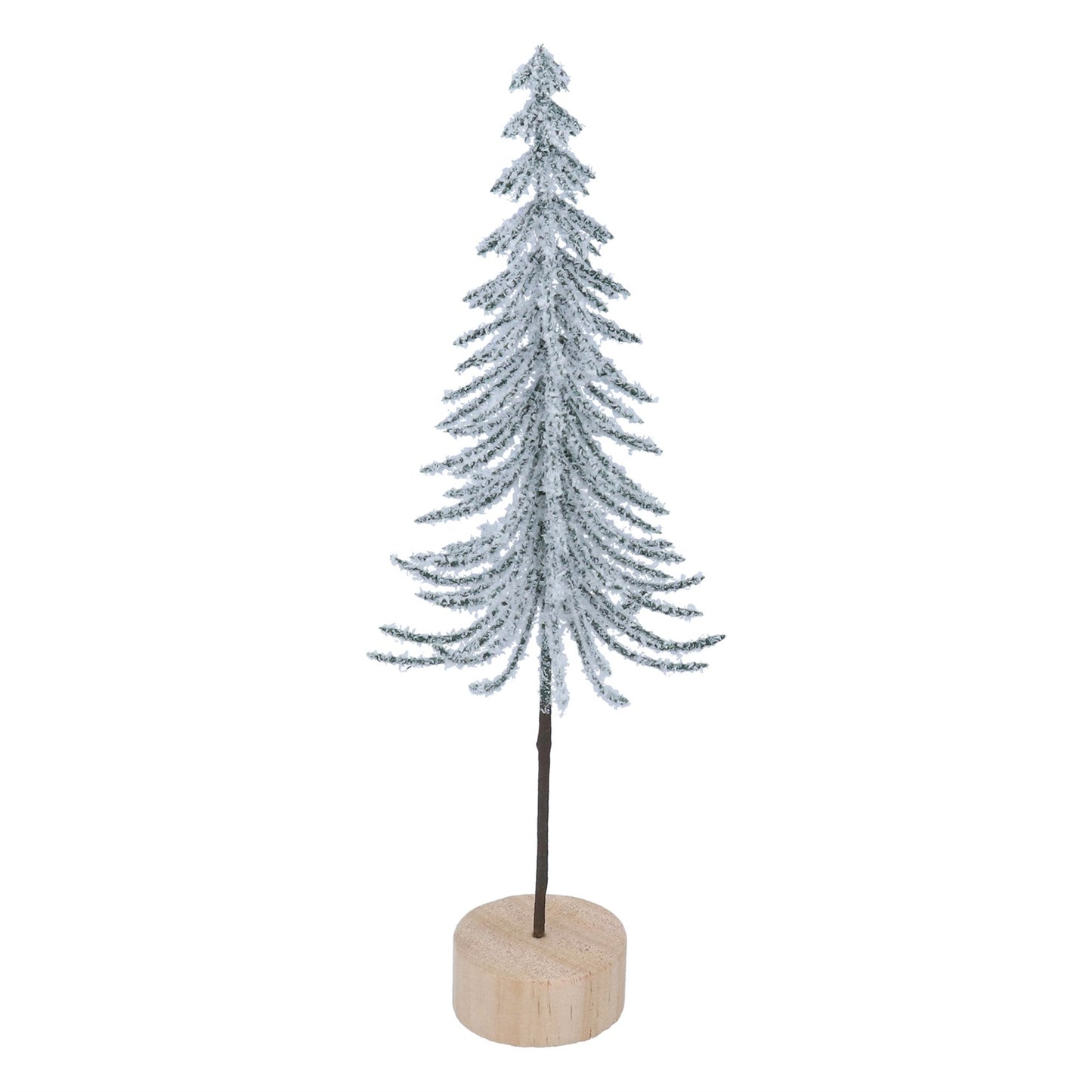 Gisela Graham Frosted Slim Tree On Log Ornament