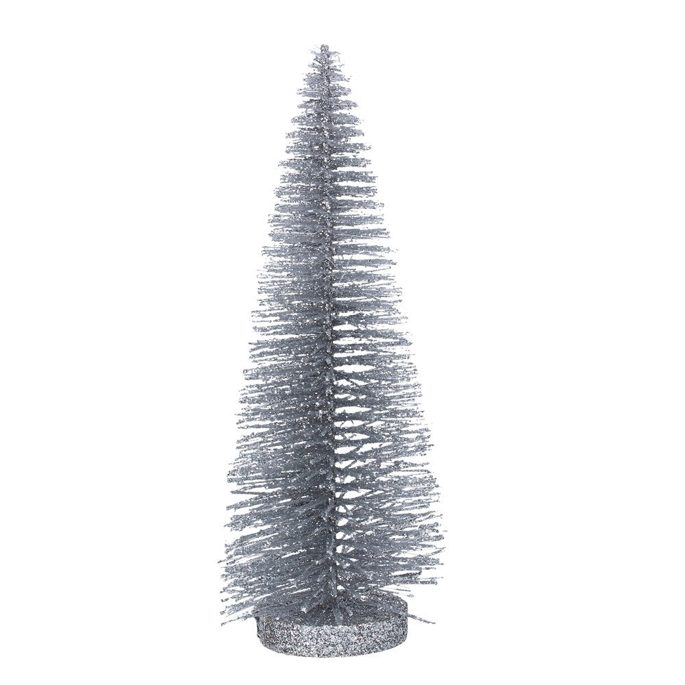 Gisela Graham  Silver Brush Tree Ornament