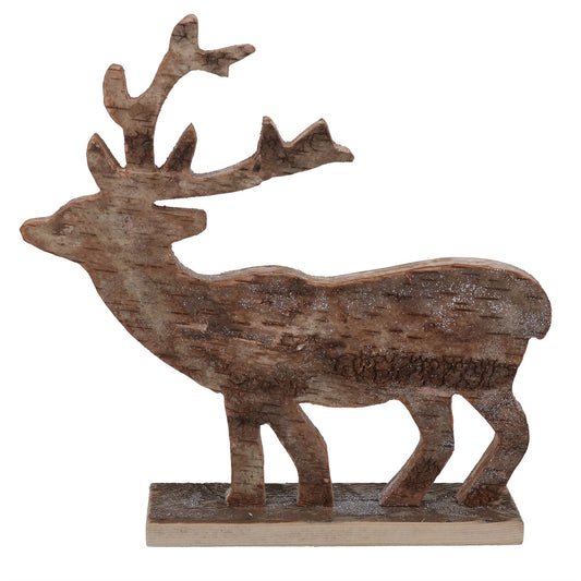 Gisela Graham Silver Birch Cut Out Stag