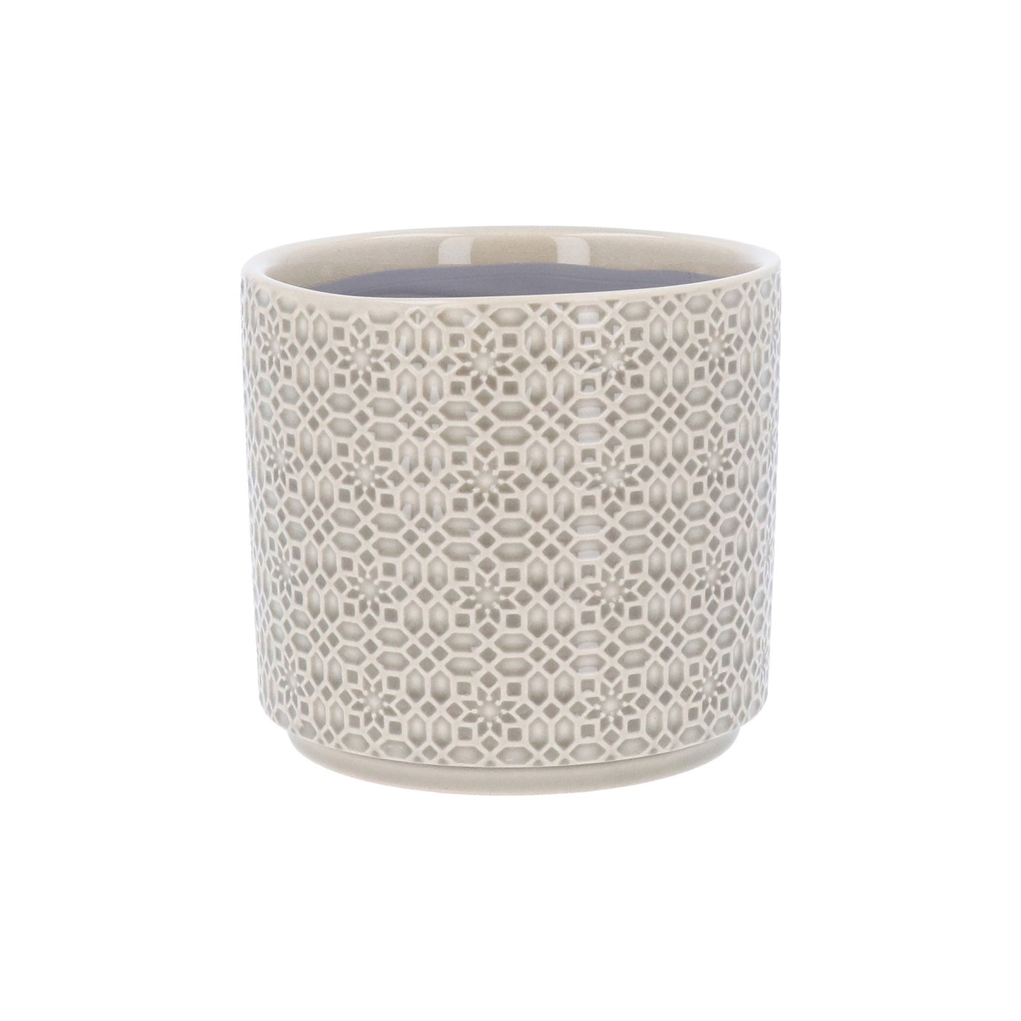 Gisela Graham Grey Tile Design Stoneware Pot Cover