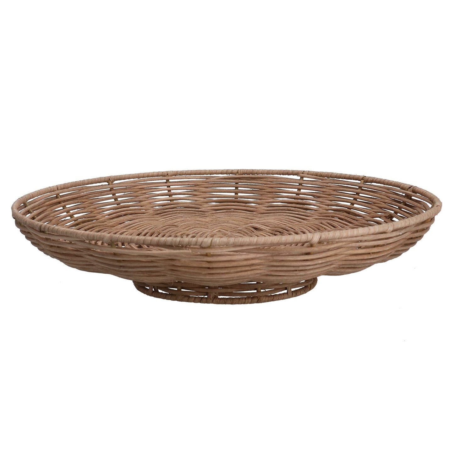 Gisela Graham Rattan Round Dish Basket