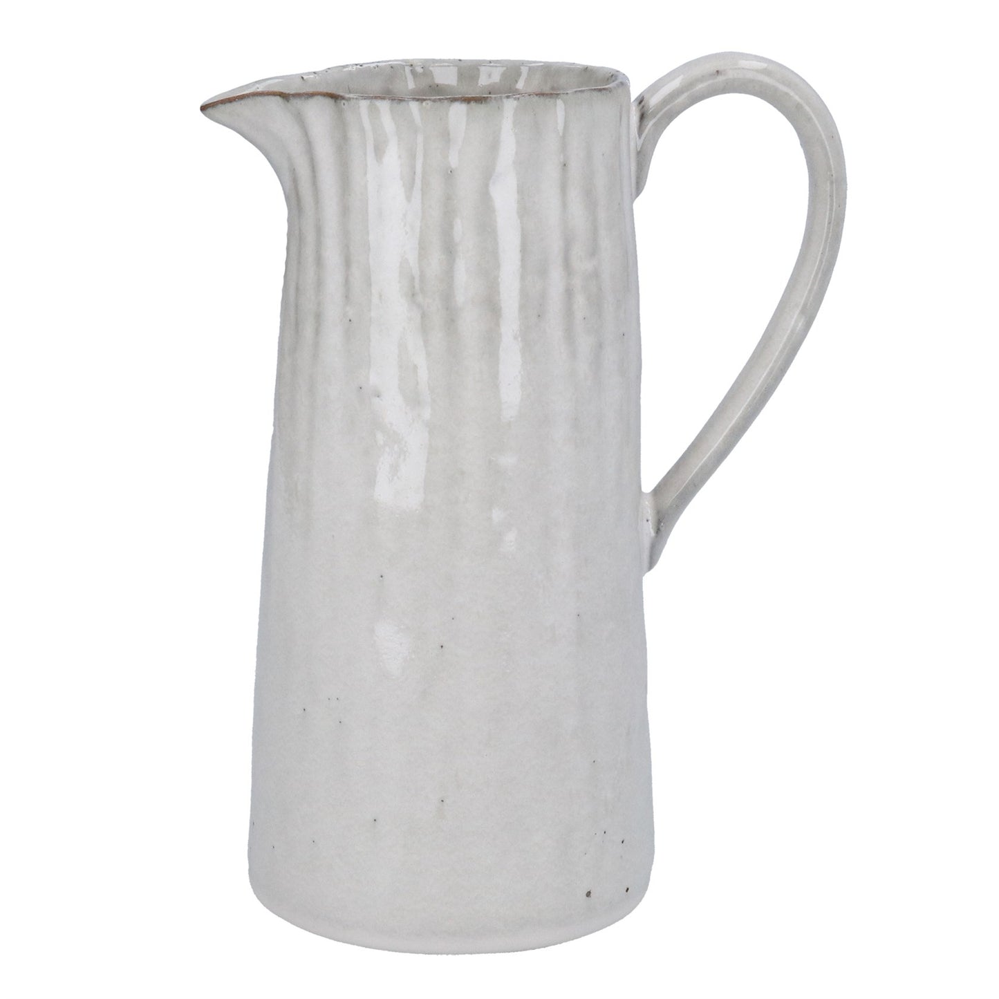 Gisela Graham Taupe Stoneware Pinched Pitcher Jug