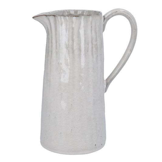 Gisela Graham Taupe Stoneware Pinched Pitcher Jug