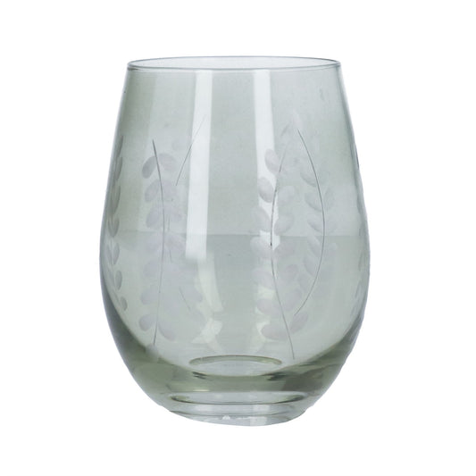 Gisela Graham Green Leaf Garland Water Glass