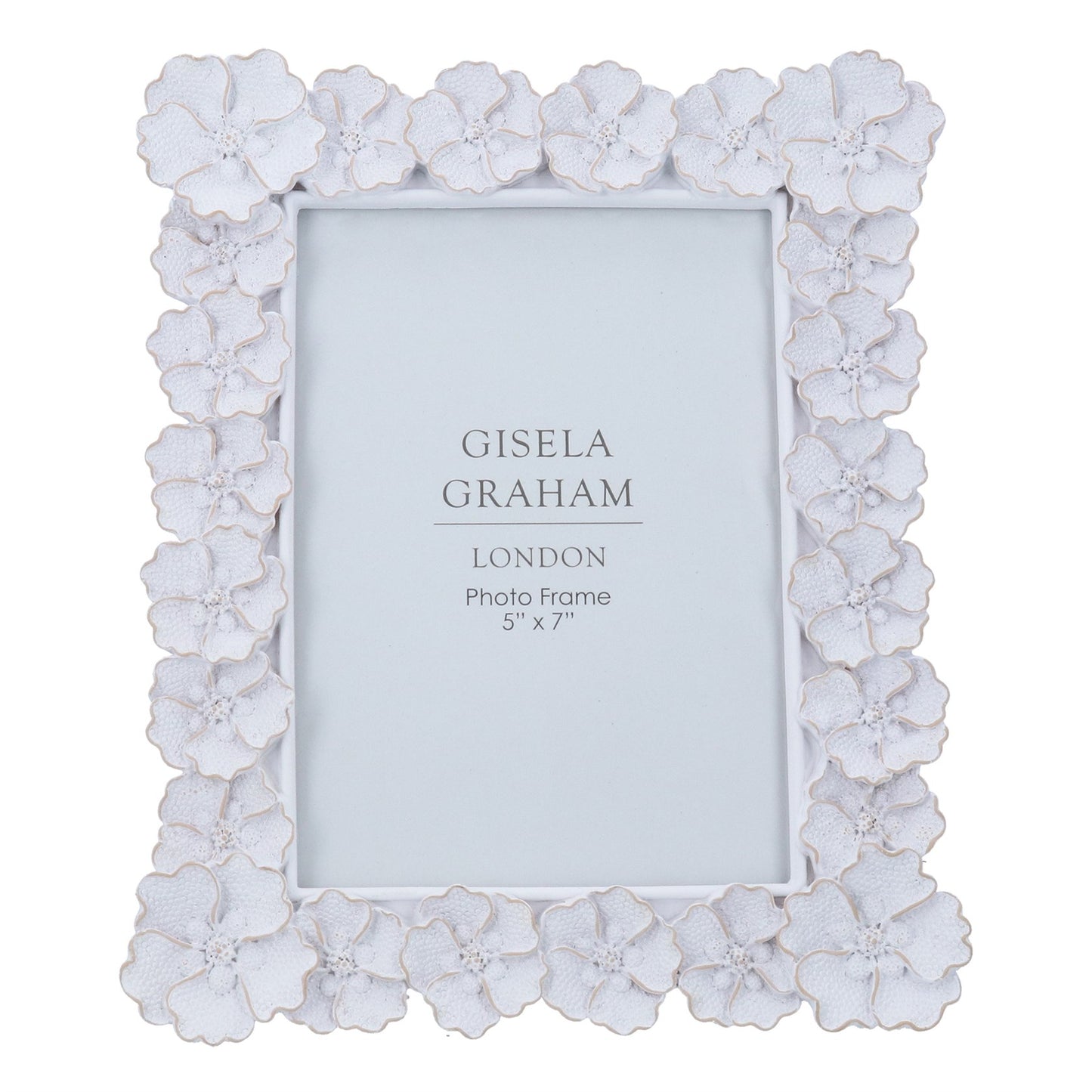 Gisela Graham Resin Picture Frame Antique White Anemone