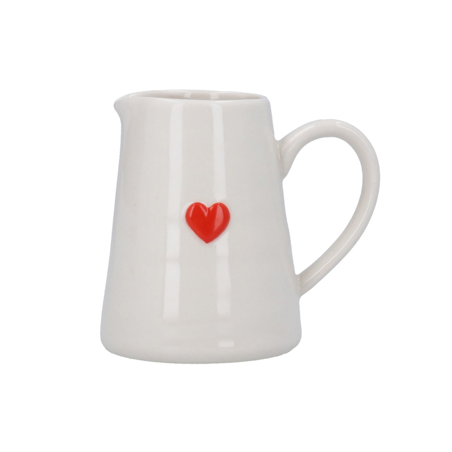 Gisela Graham Red Heart Stoneware Mini Jug