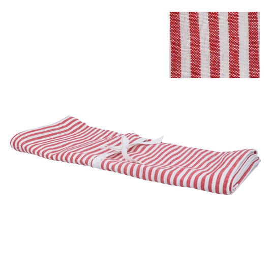 Gisela Graham Red Cotton Mix Stripe Runner