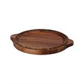 Gisela Graham Acacia Wood Dish Beaded Edge Round