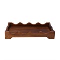 Gisela Graham Acacia Wood Scalloped Decorated Tray