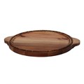 Gisela Graham Acacia Wood Dish Beaded Edge Round