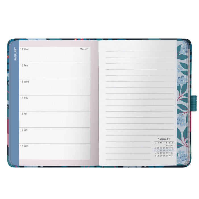 Busy B A6 To Do Diary 2027 Charcoal Floral