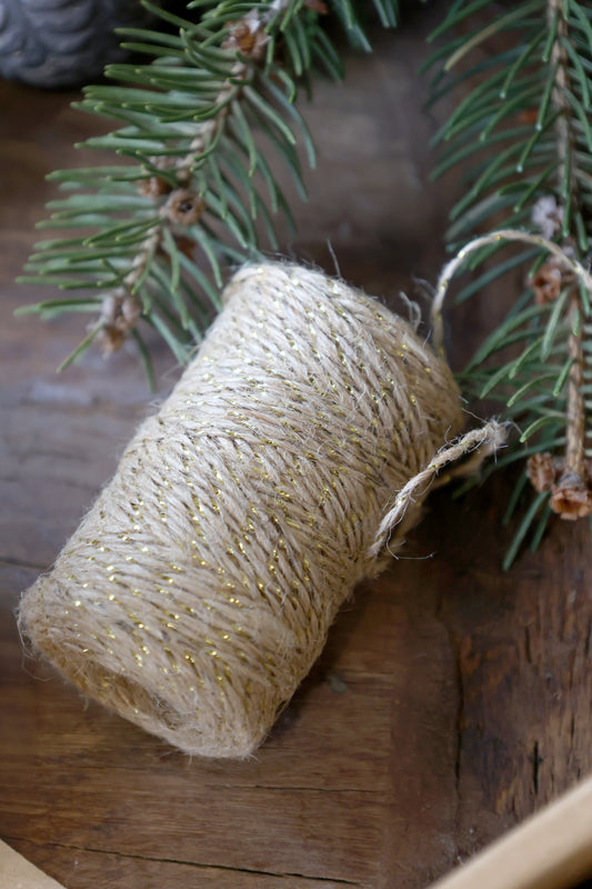 Jute Ribbon With Gold Thread