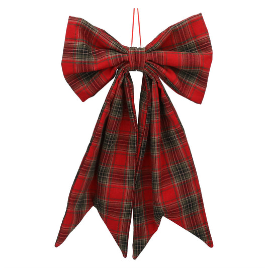 Gisela Graham Fabric Bow - Tartan