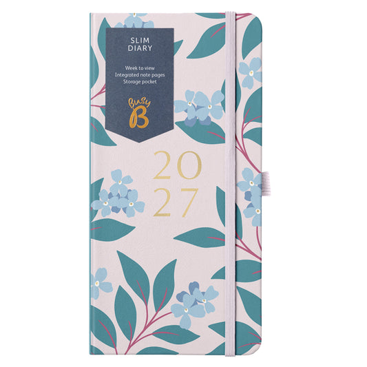 Busy B Slim Diary 2027 Pink Ditsy Floral