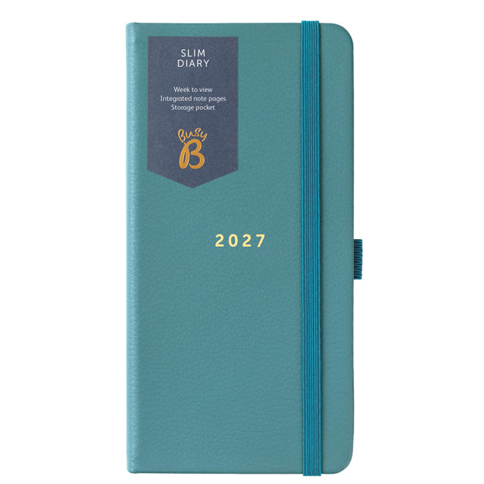 Busy B Slim Diary 2027 Teal Faux