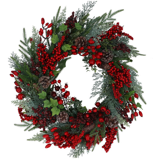 Gisela Graham Red Berries, Rosehip & Foliage Wreath