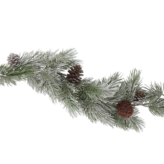 Gisela Graham Garland - Frosted Pine with Cone