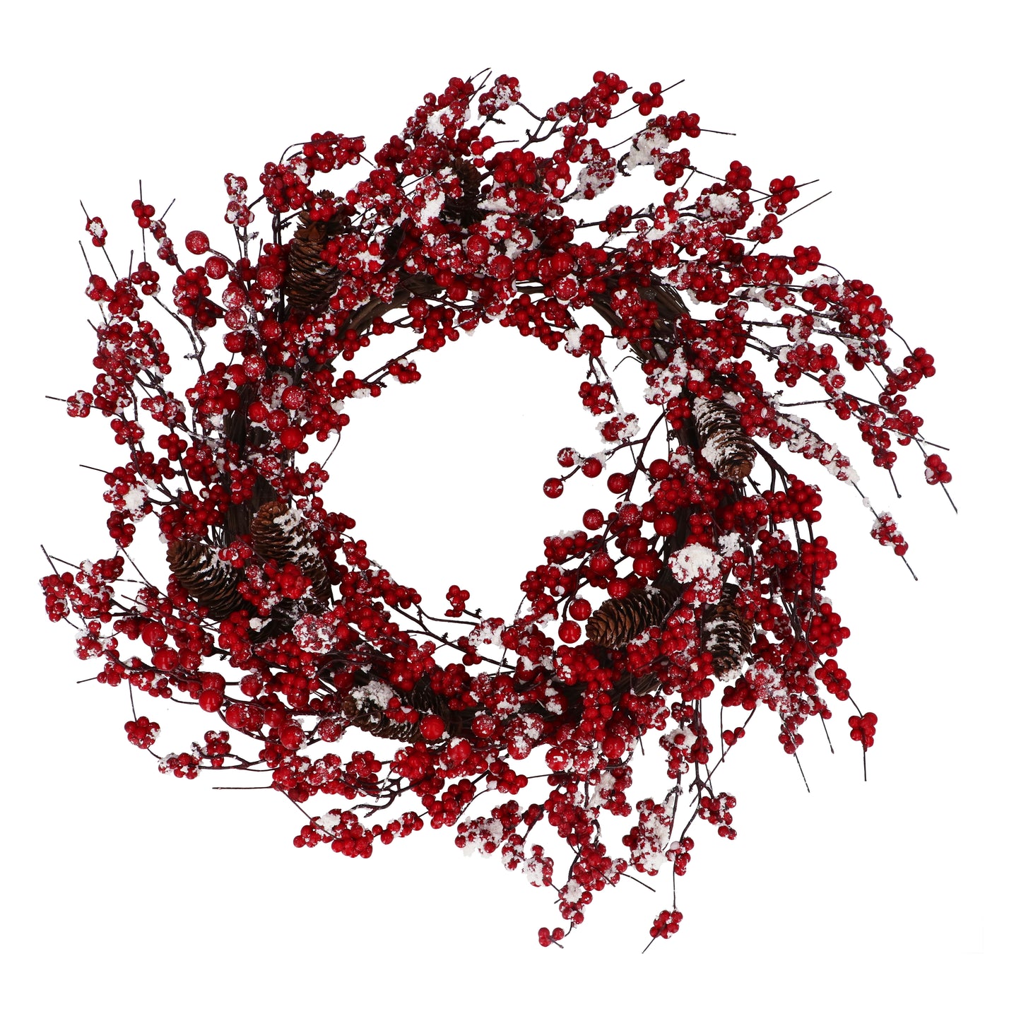 Gisela Graham Snowy Red Berry Spray Twig Wreath