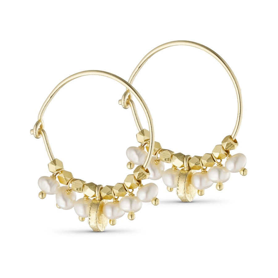 Pure By Nat Earrings with Pendants, Pearls and Natural Stone