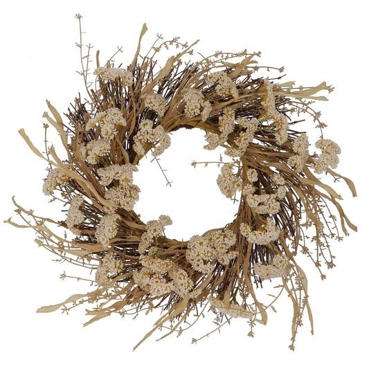 Gisela Graham Natural Dried Leaf/Achillea Wreath