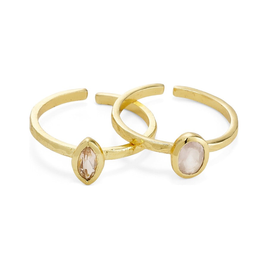 Pure By Nat Amira Ring Set With Natural Stones