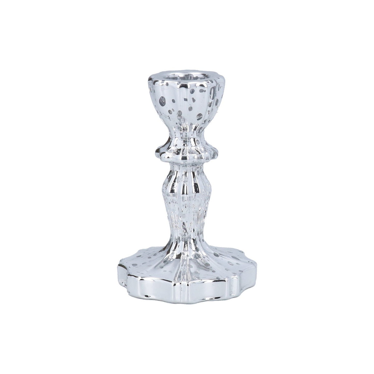 Gisela Graham Glass Candlestick - Silver