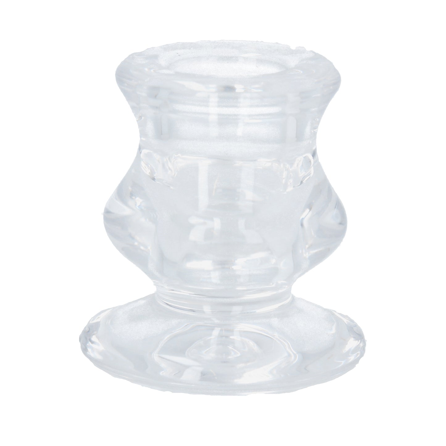 Gisela Graham  Clear Glass Short Candlestick