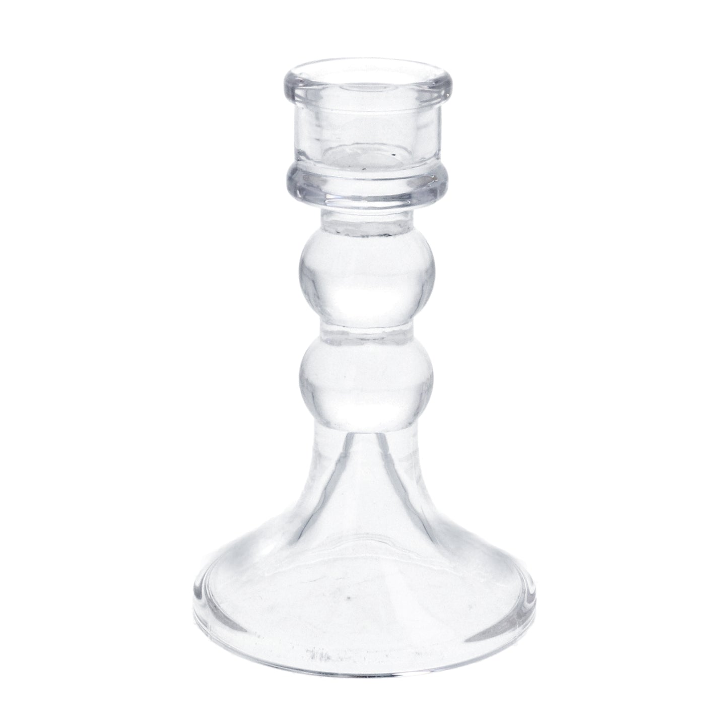 Gisela Graham Clear Glass Ball Candlestick