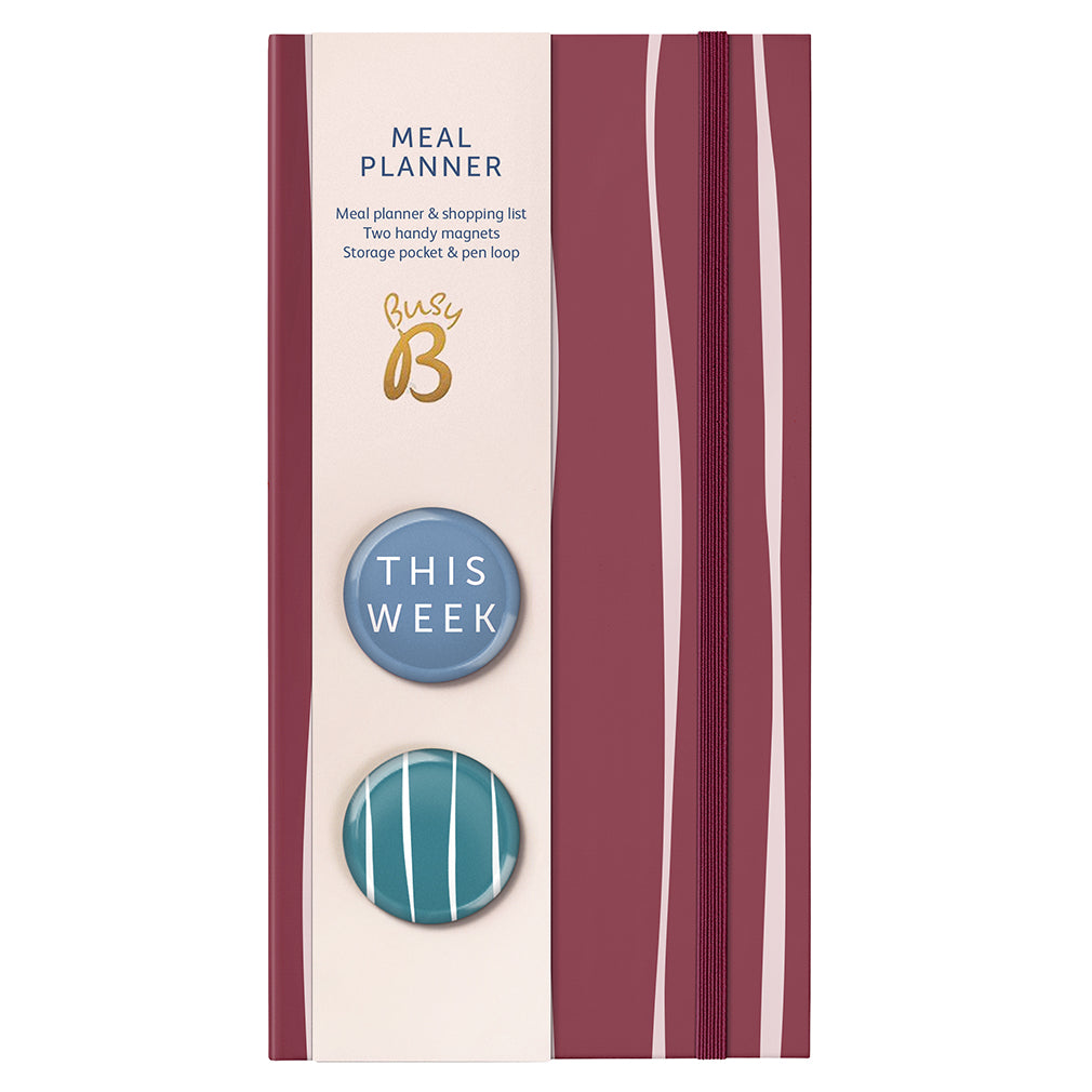 Busy B Meal Planner Burgundy Stripe