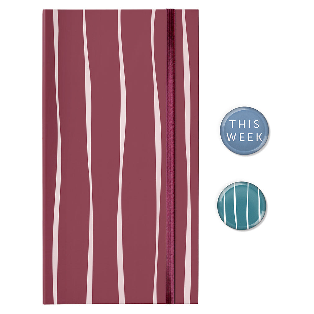 Busy B Meal Planner Burgundy Stripe