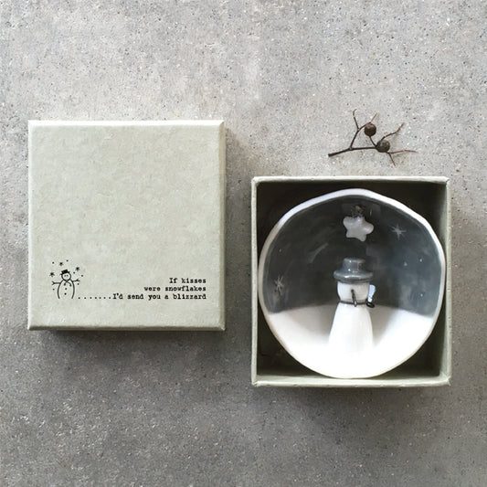 East of India If Kisses were Snowflakes Half Porcelain Bauble