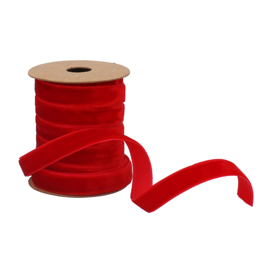 Gisela Graham Red Velvet Ribbon, Thin