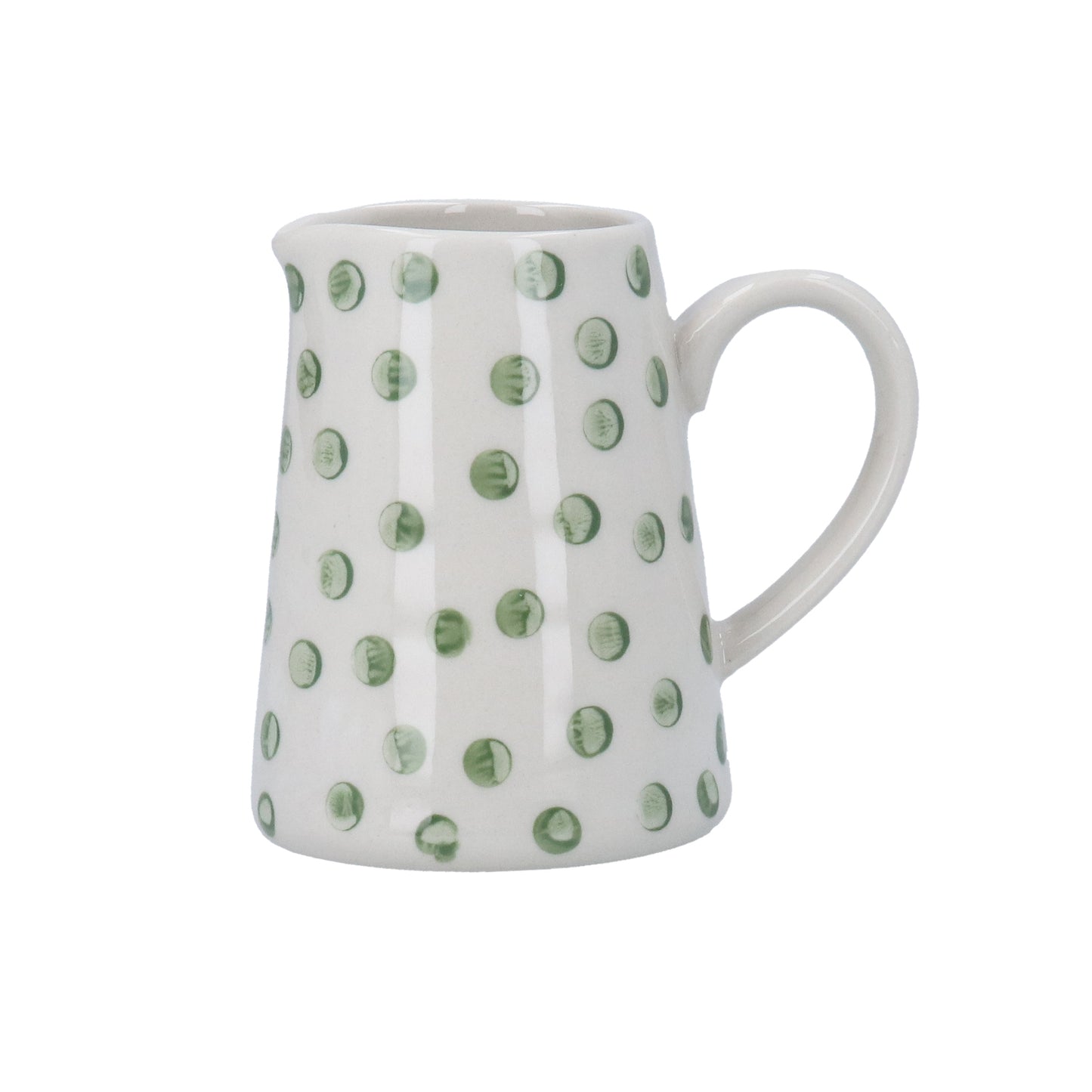 Gisela Graham Stoneware Mini Jug - Green Dots