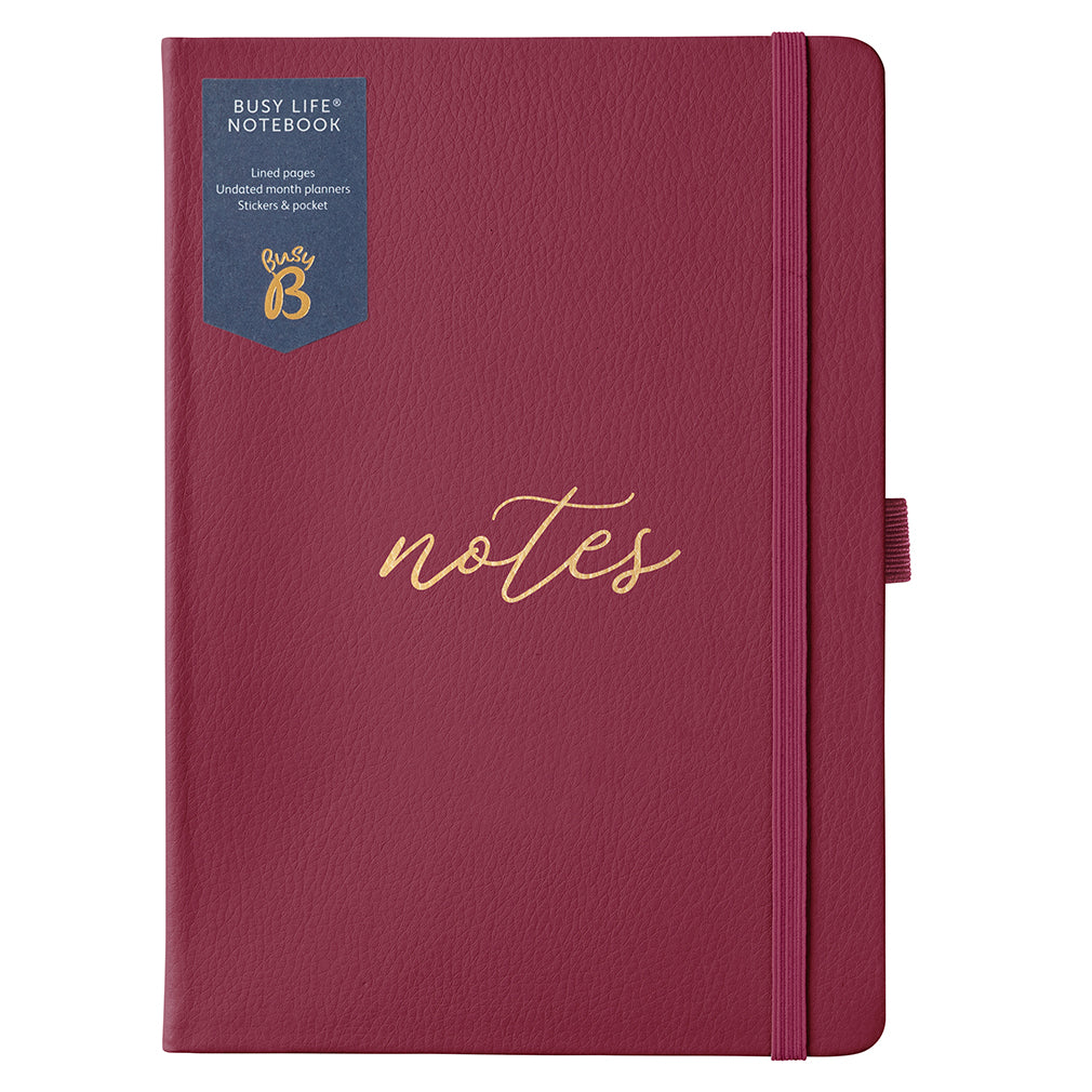 Busy B A5 Busy Life Notebook Burgundy