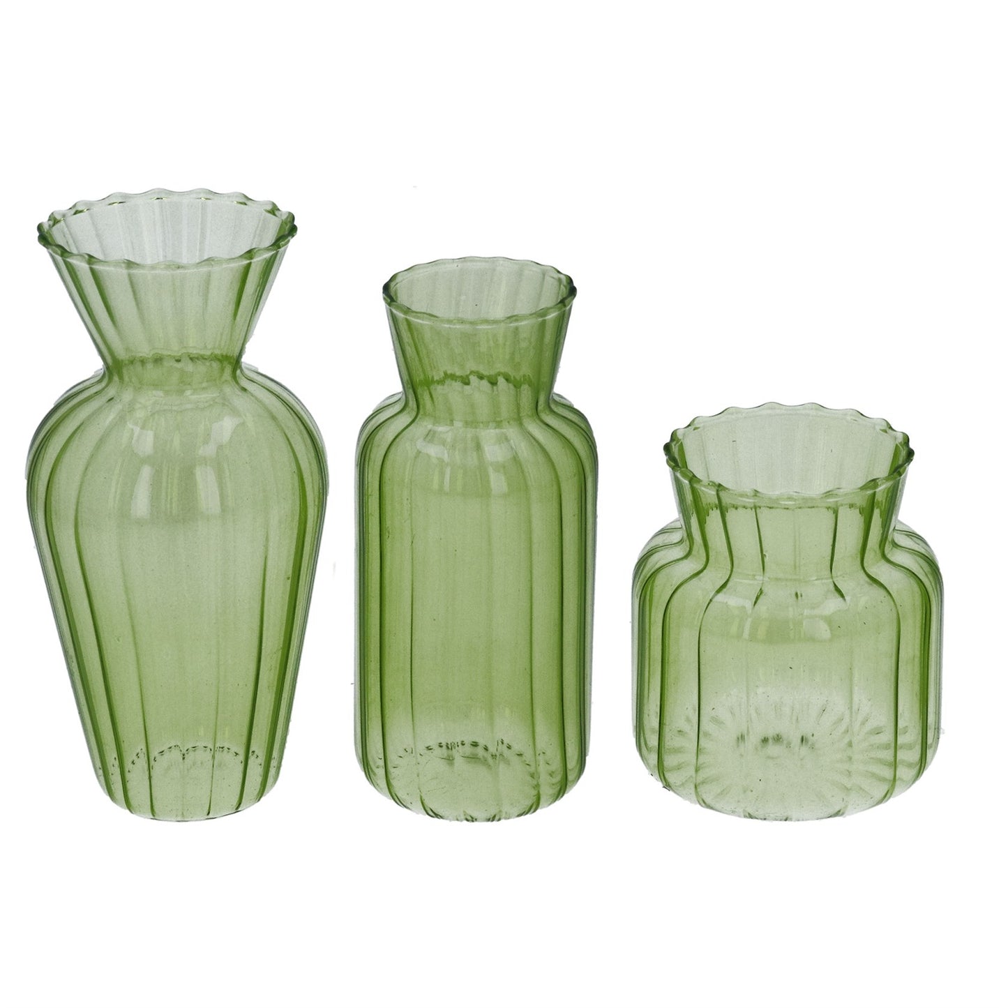 Gisela Graham Clear Green Glass Mini Vase