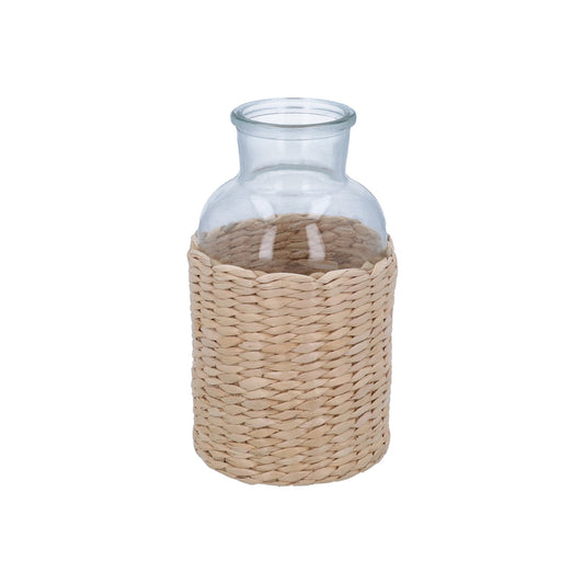 Glass Vase with Rattan Cover