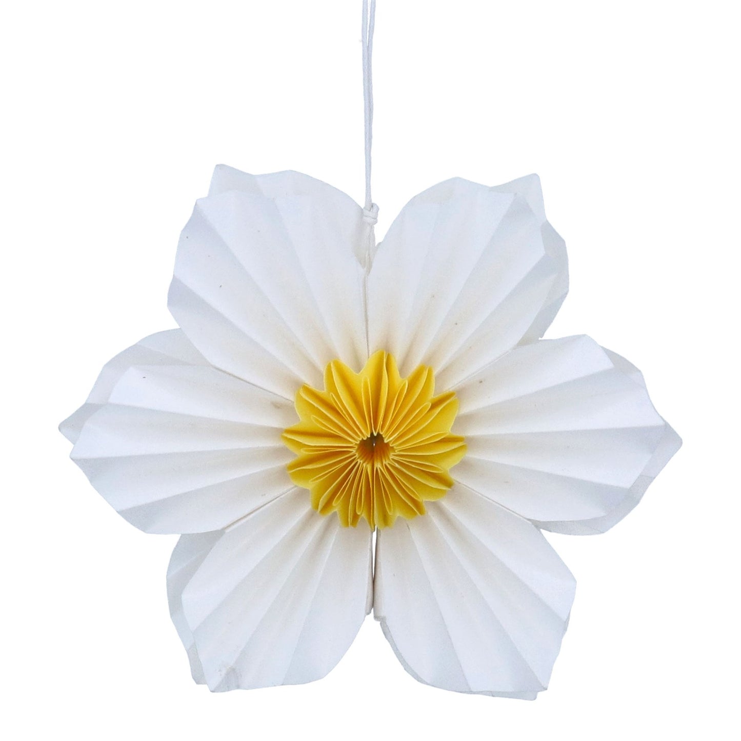 Gisela Graham White Six Petal Paper Flower Decoration