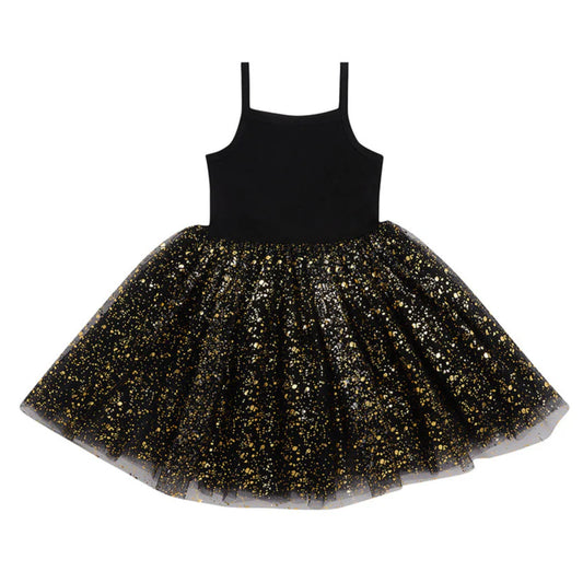 Bob & Blossom Black & Gold Sparkle Dress Age 2-4