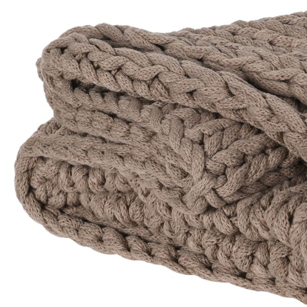 Coffee Chunky Knitted Throw
