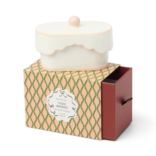 Paddywax Boxed Porcelain Ceramic Dish Candle - Yuzu Wood