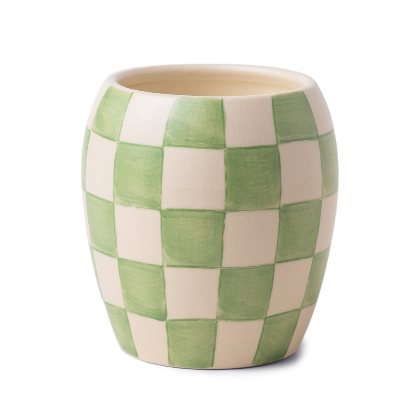 Checkmate Checkered Porcelain Candle - Sage Cactus