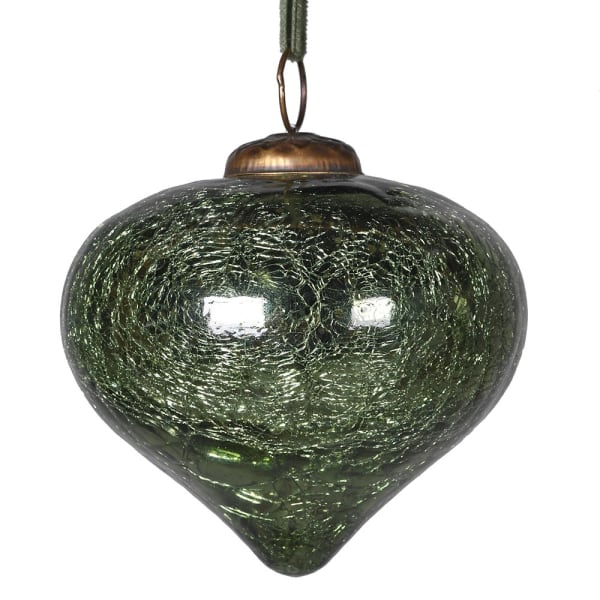 Sage Crackle Onion Bauble
