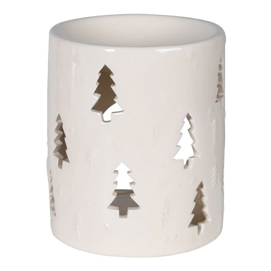 White Ceramic Xmas Tree Oil Burner