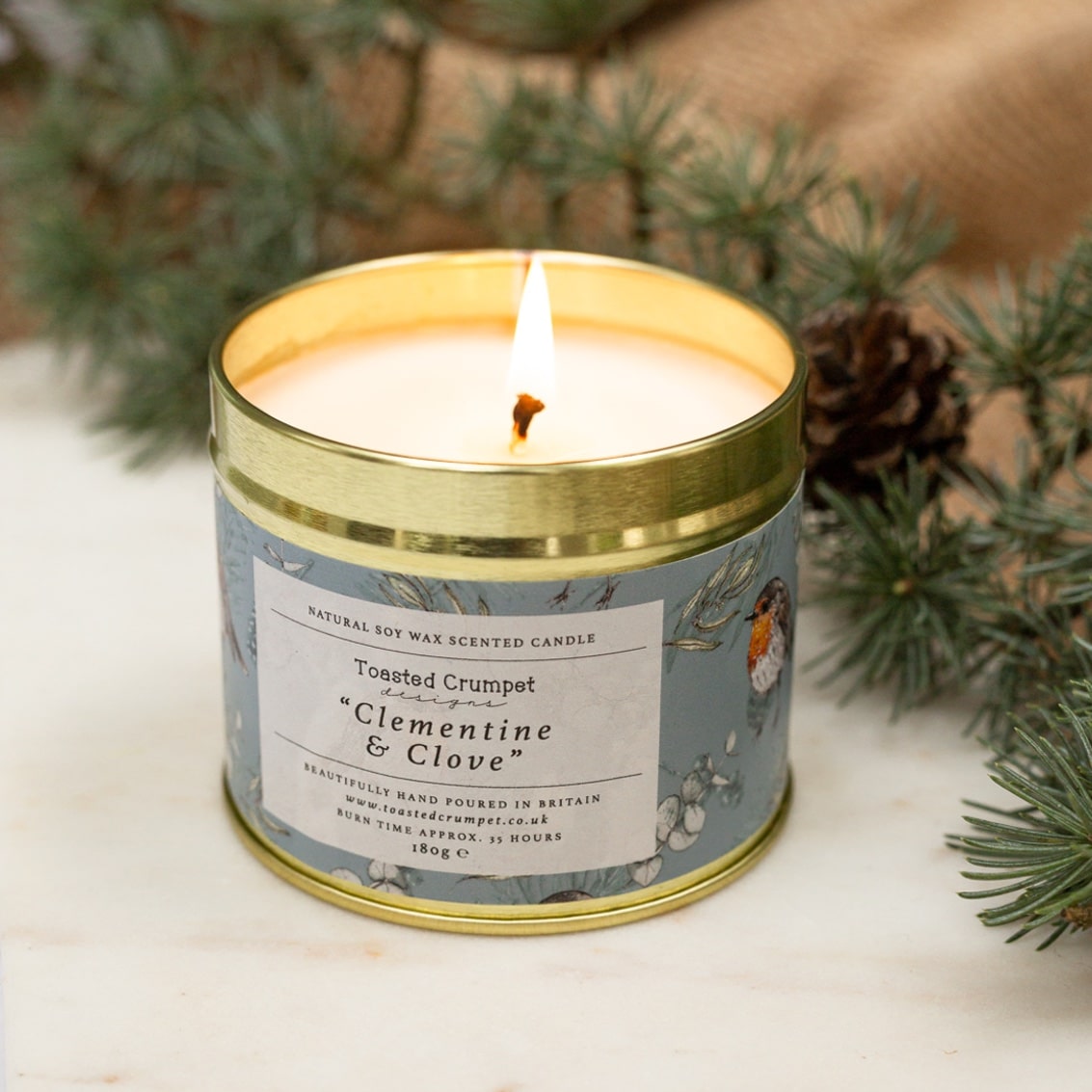 Toasted Crumpet Tin Candle-Clemintine and Clove