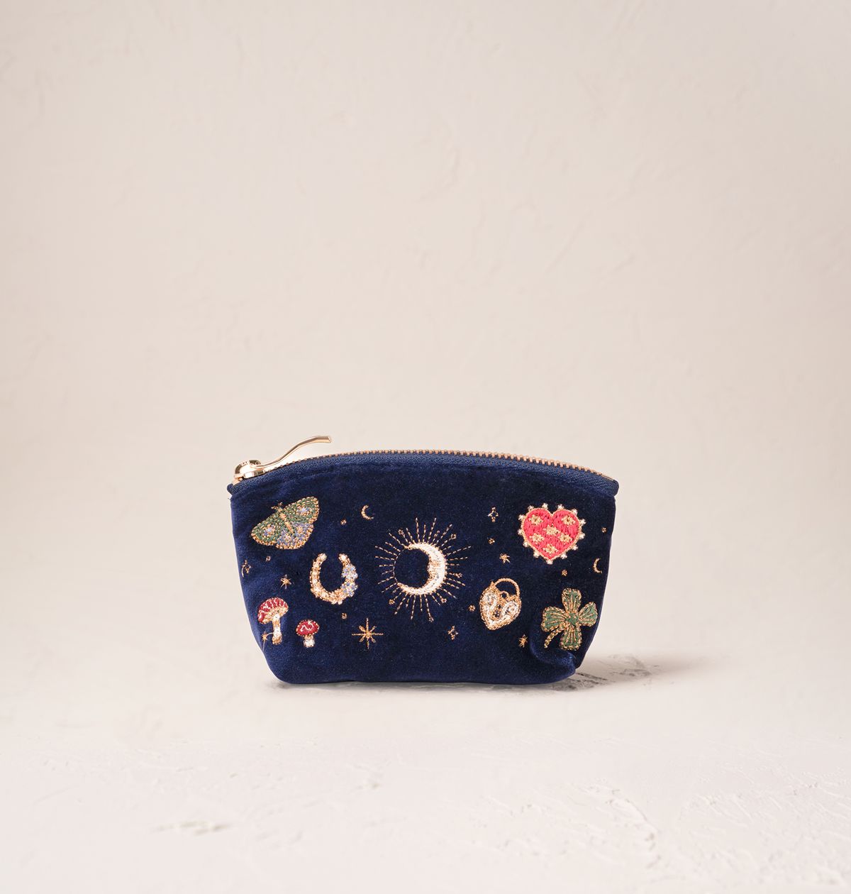 Elizabeth Scarlett Navy Velvet Coin Purse - Cosmic Charms