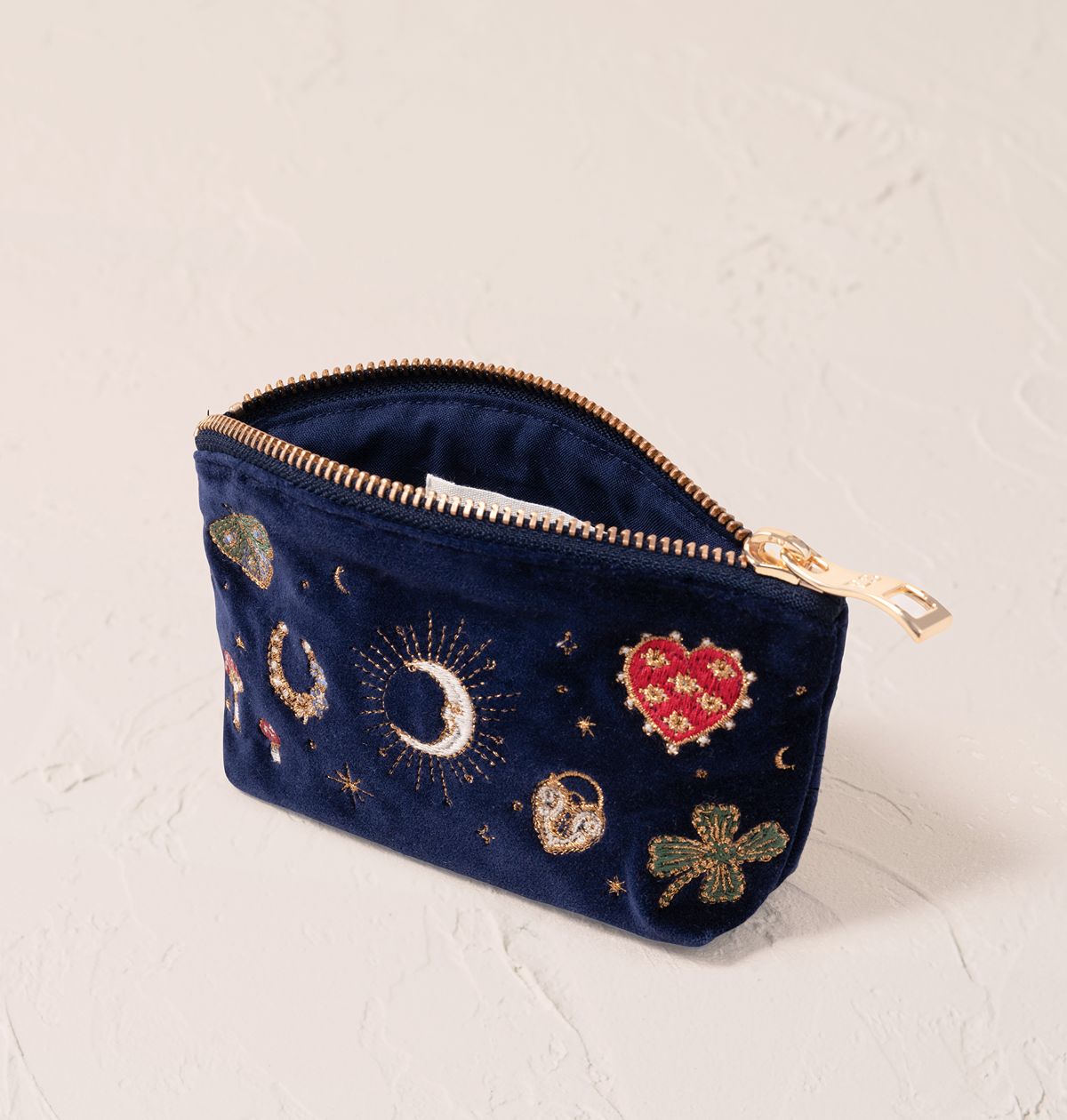 Elizabeth Scarlett Navy Velvet Coin Purse - Cosmic Charms