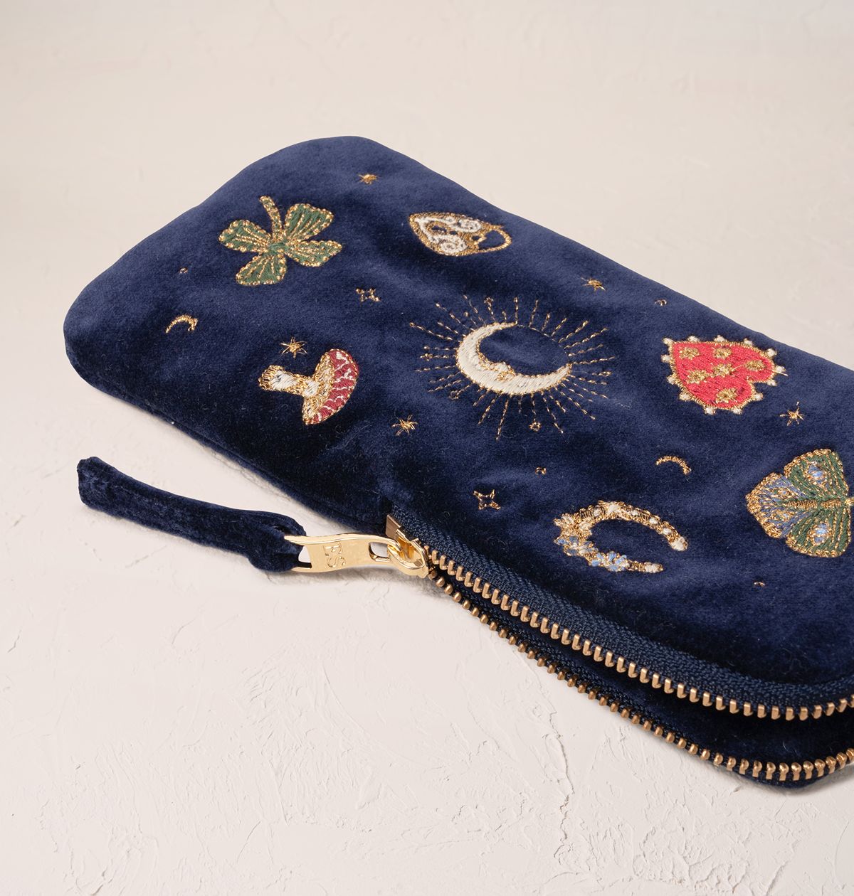 Elizabeth Scarlett Navy Velvet Glasses Case - Cosmic Charms