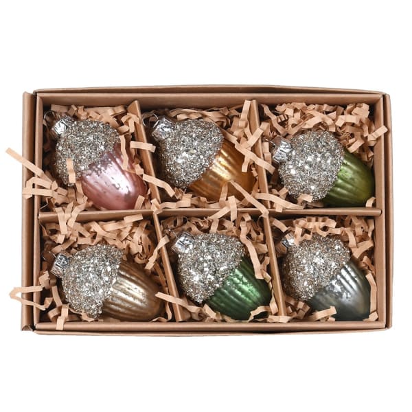 Box of 6 Pine Cone Baubles