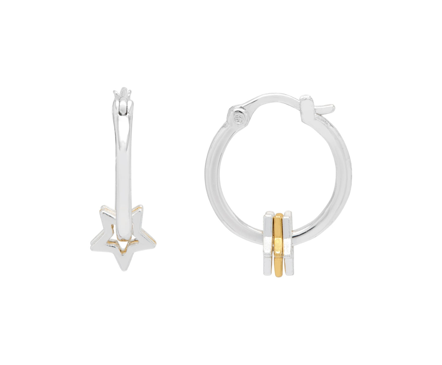 Estella Bartlett Multi Star Hoop Earrings